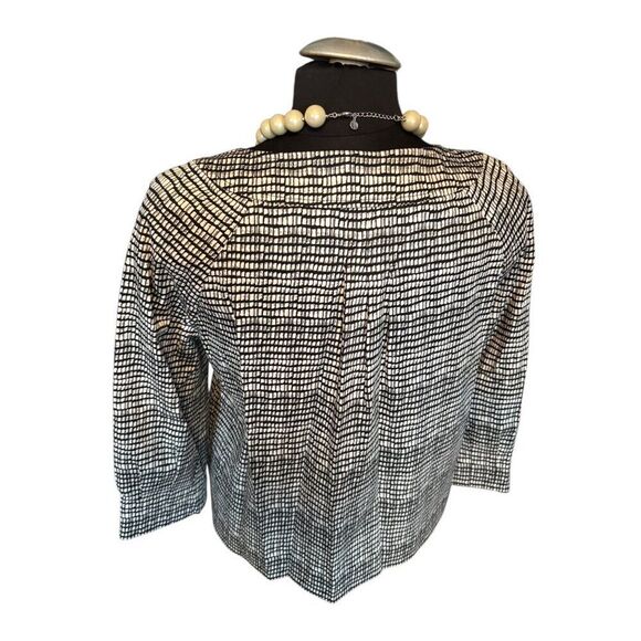 Womens Black & White Checkered Houndstooth Pleated Blouse sz 6 - Picture 4 of 8